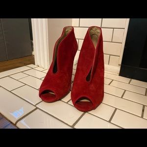 Red Suede Pumps